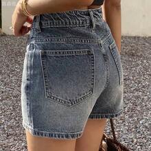 jianchaimaoyi02  Minifalda de verano para mujer con decoración de rhinestones, shorts vaqueros ajustados y sexy de estilo urbano con lentejuelas - Negro01 - Ver 4