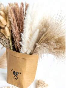 43.18cm Brown Artificial Reed Grass Bundle, Large Capacity Rabbit Tail Grass, Bohemian Style Natural Fluffy Reed, Wedding Home Tabletop Party Decoration (Classic Style) - Brown - View 5