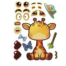12/24 PCS Animal Theme Creative Sticker Set, Animal Expression Collage Toy, Interactive Educational Craft Material, Farm Animal Face-Changing Stickers, DIY Handmade Sticker Art, Educational Creative Expression Sticker Pack School Supplies - CY-j03 - View 9