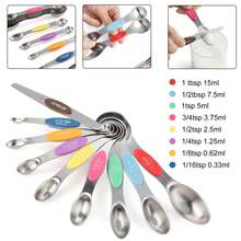 時尚量測工具組－適用於廚房量測各種穀物、香料與醬料，可控制醬料份量，多功能廚房量杯，附刻度，經典圓頭設計，兼具實用性與美感，精準刻度，防鏽材質 - 彩色 - 查看 10