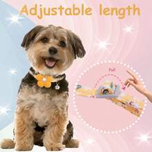 1 pieza Collar floral para mascotas con campana + decoración de flor desmontable - Collar ajustable para gatos y perros, collar suave adecuado para perros y gatos medianos y pequeños, paseos diarios / fotos de fiesta - Multicolor - Ver 5