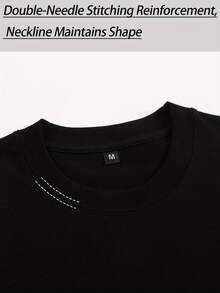 TT165 Camiseta de manga corta para hombre, sencilla, casual, versátil, con estampado de caballo, 100 % algodón - Negro - Ver 4