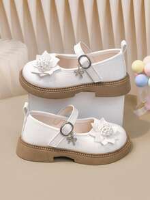 Girls' Princess Shoes, New Spring/Summer/Autumn Style, Fashionable And Elegant, Soft Sole Performance Shoes For Little Girls, Student Shoes For Spring And Autumn - White - View 3
