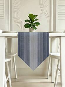 1pc,Crafted Table Runner,Modern Gradient Triangular Table Runner,Minimalist Striped Pattern Table Runner,Pointed Asymmetric Tablecloth,Suitable For Dining Table,Coffee Table,Home Decor,Durable Kitchen And Restaurant Decoration,Dining Table Decor - Navy Blue - View 10