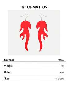 Flame Drop Earrings - Red - View 5
