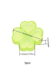 Green 4-Compartment Clover Box, Independent Opening Design, Suitable For Storing Small Items, Back To School Essential - Color - View 12
