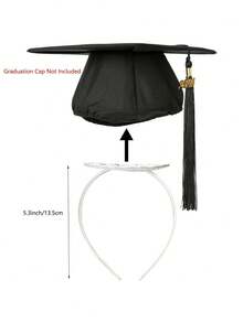 1pc Durable Non-Slip Elastic Graduation Cap Headband, Suitable For Students And Women, Black, Best Birthday Gift (Graduation Cap Not Included) - Multicolor - View 5