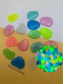 Large Illuminated Flat Stones, Multicolor Glow Stones, Luminous Pebbles, Suitable For Garden, Pathway, Yard, Outdoor Decor, Landscape, Christmas Party DIY, Aquarium, Fish Tank, Indoor And Outdoor Use - Multicolor - View 10