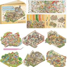 17pcs/Set Buku Stiker Pemandangan Ukuran Besar, Stiker Rumah DIY, Termasuk 6 Pemandangan, 9 Elemen, 2 Gambar Referensi, Stiker Lanskap Rumah Miniatur 3D, Scrapbooking, Stiker Pemandangan, Stiker Lanskap, Stiker Buku Panduan, Stiker Pemandangan Rumah Kecil, Dapat Digunakan Kembali, Tersedia Berbagai Ukuran - MultiWarna - View 1