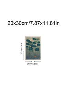 1件蓮花與錦鯉海報，日式植物藝術，日式青蛙撐傘海報，理想禮物，適合臥室、客廳、廚房、牆面藝術、牆面裝飾、家居裝飾、房間裝飾、帆布牆面藝術、海報、帶框牆面藝術，可選框 - 1PCS - 查看 27