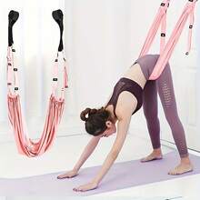1PC Purple Polyester Yoga Fitness Strap, Universal Waist Back Leg Stretching Band, Anti-Gravity Inversion Door Strap, For Back Bending Inversion, Dance, Ballet, Gymnastics Stretching Exercise Trainer - Multicolor - View 9