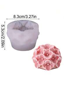 Handmade 3D Hydrangea Ball Blossom Silicone Mold Aromatherapy Spherical Flower Ball Candle Soap Gypsum Mold DIY Home Fragrance Stone Mold Crystal Epoxy Resin Drip Glue Mold Floral Design Plaster Crafts Durable Gifts Decor Mold - White Silicone Mold - View 9
