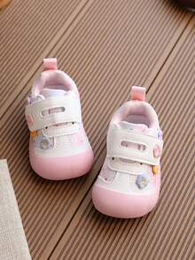 1雙幼兒嬰兒鞋，嬰兒走路鞋，軟底，春秋款，女童 - 粉色 - 查看 4