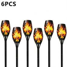 Realistic Flickering Flame Solar Lights, 2/6/10 Pcs LED Torch Style Lamps, Creative Landscape Decor Lights, Works As Underwater And Path Lights, Great For Patio, Lawn, Walkway, Yard And Backyard Outdoor Decoration - Warm Light - View 9