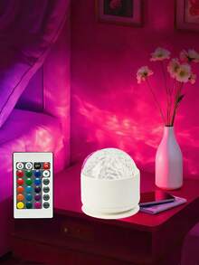 1 個 海洋波浪/極光 RGB 遙控 3 色夜燈水晶燈，創意床頭氛圍燈，16 色鑽石效果，水波紋設計，適用於兒童房、臥室、走廊 - Night Light Projector - 查看 15