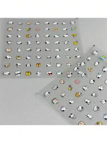 SNOOPY 1套/100張可愛史努比卡通貼紙系列設計，適合Ins DIY裝飾，透明防水貼紙，適用於學生鉛筆盒、計畫本、手機殼和筆記型電腦 - 彩色 - 查看 5
