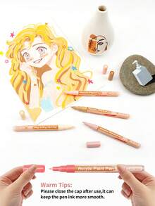 22pcs Acrylic Paint Marker Pen Set (Skin Tone/Grayscale/Basic Colors/Orange Series/Dopamine Series/Yellow Series/Blue Series/Green Series/Macaron Series/Pink Series/Red Series/Metallic Series/Purple Series/Brown Series/Glitter Series) & 36/72/120/188 Colors Oil-Based Fine Tip 0.7mm Markers Suitable For Rock Painting, Wood, Metal, Glass, Canvas, DIY Graffiti, Quick Drying And Non-Bleeding - Sets - View 11