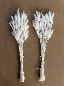 30-240支 44cm 人造兔尾草，仿真兔尾草莖，適用於波希米亞風花藝布置、DIY手工、居家廚房與婚禮裝飾、聖誕裝飾、感恩節裝飾、DIY花環裝飾 - 白色兔尾草1 - 查看 2