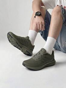 Adidas Runfalcon Men's Casual Athletic Shoes Retro Comfortable Versatile Running Street Style Office Black IE0525 - OliveStrata/ShadowOlive/CoreBlack - View 1
