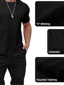 Summer T-Shirt For Outdoor Use, Comfortable Fit, Round Neck, Short Sleeve, Lightweight And Breathable, Suitable For Daily Use And In All Seasons - Black - View 2
