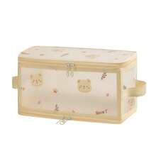 1 pieza Caja de almacenamiento plegable con estampado de dibujos animados, Caja de almacenamiento multifuncional con cremallera, Caja de almacenamiento para armario, Caja de almacenamiento para cajón, Caja de almacenamiento para dormitorio, Caja de almacenamiento para ropa, Caja de almacenamiento para ropa interior, sujetadores y calcetines, Caja de almacenamiento para cosméticos, Caja de almacenamiento para tocador, Suministros de almacenamiento para el hogar - Multicolor - Ver 13