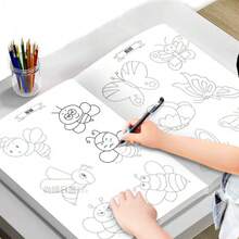 1pc - Sketching Tracing Coloring Book, Children's Line Drawing Book, Student Simple Drawing Pen Control Training, Children's Coloring Drawing Book, Painting Ability Cultivation, Improve Pen Control Ability, Color Perception, Expand Life Knowledge, Very Suitable As A Gift For Children, Family Interactive Painting Prop, Boys Gift, Girls Gift, Holiday Gift, Birthday Gift, Toy > Gift, Cute Little Things, Suitable For Back To School Season - 彩色 - 查看 4