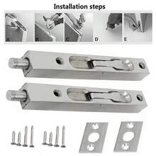 2 Packs 6" Door Bolt Lock Flush Bolt Latch Lock Concealed Door Security - A - View 7