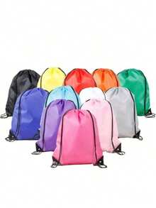 Lightweight Drawstring Bag - Durable, Compact And Washable Neutral Backpack, Perfect For Outdoor Sports, Camping, Hiking, And A Great Choice For American Football Fans! Drawstring Bag, Thickened Waterproof Solid Color Backpack - Multicolor - View 4