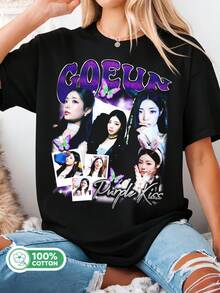 Retro Goeun Purple Kiss T-Shirt, Purple Kiss HeadWay Tour T-Shirt, Purple Kiss A Violet To Remember T-Shirt, Purple Kiss Our Now Tee Tee - Black - View 1