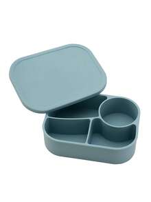 1pc Personalized Customization Name Baby Silicone Bento Box 4-Compartment Baby Lunch Container Meal Box Baby Boys Girls Feeding Tableware - Multicolor - View 17