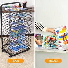 Art Drying Rack For Classroom,Paint Drying Rack On Wheels With 25 Removable Shelves,Study Metal Art Storage Rack For Art Studios,Schools Mobile Paint Drying Rack Canvas Rack Art Storage Painting - 25-shelf - View 3