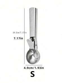1pc Stainless Steel Ice Cream Scoop, Fruit Spoon, Durable Ball Excavator, Suitable For Watermelon, Cantaloupe, Papaya, Ice Cream And Fruit Scooping, Fruit Ball Spoon And Ice Cream Tool, Ice Cubes, Party, Travel, Outdoor, Wedding, Birthday, Camping, Graduation, Bachelorette Party, Kitchen Tool, Kitchen Essential, - Silver - View 15