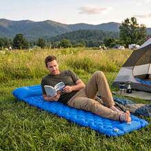 1pc Single Person Inflatable Foot Pump Air Mattress, Thickened TPU Nylon Material, Built-In Foot Pump, Ultra Comfortable, Fast Automatic Inflation, Ideal For Camping, Travel And Home Use - Single Bed Mattress - View 6