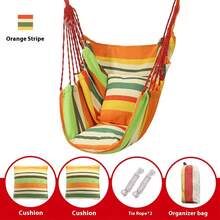 ABAHUB Orange Stripe Hammock Chair – Hanging Swing Sleeper For Lounging In Garden, Camp, Balcony. - Orange Stripes - View 7