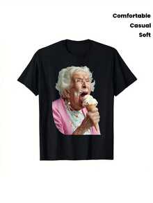 Camiseta Divertida de Abuela Lamiendo Helado para Hombres y Mujeres - Camiseta Negra Suave Unisex con Gráfico de Dama y Vestido Rosa, Ropa Casual de Verano, Regalo a Juego, Camiseta Cómoda de Cuello Redondo con Humor, Ropa para Hombres, Camiseta para Hombres, Camisas para Hombres, Camisetas para Hombres, Disfraz de Halloween, Camisetas para Hombres, Camiseta de Navidad, Camisetas Divertidas, Camisetas Graciosas para Hombres, Camisetas Gráficas para Hombres, Ropa para Hombres, Camisa para Hombres, Tops, Regalo para el Día del Padre, Camisetas de Manga Corta para Hombres, Camisetas Extrañas, Camiseta Gráfica, Camisetas con Frases Divertidas - Negro - Ver 2