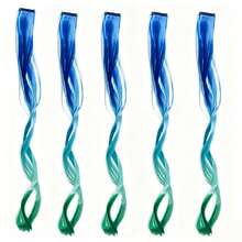 5pcs Long Curl Hair Roller Set With Synthetic Hair Extensions, Suitable For Dyed And Permed Hair - Multicolor - View 12