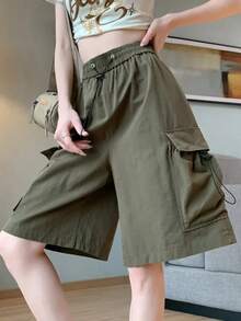 Pantalones Cortos Casuales de Verano para Mujer, Estilo Dulce y Fresco, Finos, de Secado Rápido, Corte , Estilo American... - vino tinto - Ver 4