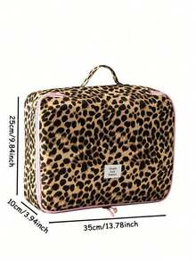 Leopard Print Luggage Organizer Bag, Clothing Storage Bag, Storage Cube Set, Luggage Storage Bag Set, Dormitory Bedroom Travel Essential Supplies - Multicolor - View 2