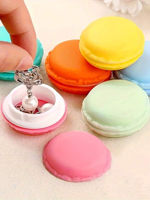6/12 st mini macaron-förvaringsboxar med färgglad macaronformad kropp, lock och räfflad design, söta förvaringsboxar för piller och smycken