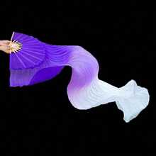 2/1pc Gradient Color Silk Fan - Belly Dance Long Silk Fan, Extra Long, Flowing Silk Fan, Three-Color Gradient Design. Oriental Dance, Chinese Classical Dance And Performance Prop. - Multiple Styles - View 17