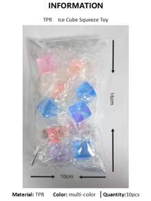 Brinquedo Apertável de Cubo de Gelo/Presente Macio de Cubo de Gelo, Aperto para Alívio de Estresse para Halloween, Presentes de Natal/Geleia de Alívio de Estresse/Brinquedo Apertável de Coração Mudando de Cor Maltose - multicolorido - Visão 7