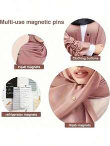 3piezas/1 pieza Botones Antideslizantes, Ajustador de Cintura de Vestido, Botones Sin Costura - Multicolor - Ver 7