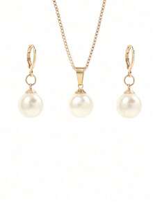 Conjunto de perlas minimalista francés, diseño de una sola cuenta para vacaciones de verano, accesorio elegante versátil para vestido de noche ligero / uso diario - Unitalla - Ver 8