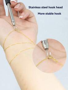 1/2Pcs Stainless Steel Bracelet Fastener Helper, Jewelry Helper Bracelet Clasp Helper, Portable Bracelet Tool Jewelry And Hooking Equipment Bracelet Attachment Tool, Adjustable Bracelet Fastener - Easy-To-Use Jewelry Helper For Women - Multicolor - View 2