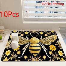 1/10pcs Ultra-Absorbent Polyester Kitchen Mat, Anti-Slip Quick Dry Dish & Coffee Pad, Heat Resistant Countertop Protector For Dishes Appliances, Easy To Clean And Washable Drainage Mat, Suitable For Kitchen Coffee Bars/Water Bars/Worktops - Ginger - View 15
