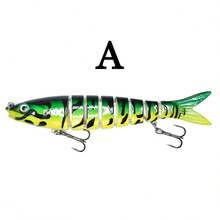 1pc/5pcs 13.3cm 19g 7-Joint Multi-Segment Fish Lure With Built-In Rattle, ABS Hard Bait, Sinking S-Curve Swimming Lure, Freshwater And Saltwater Universal For Topmouth, Bass, Pike, Bionic Fish Bait - A - View 14