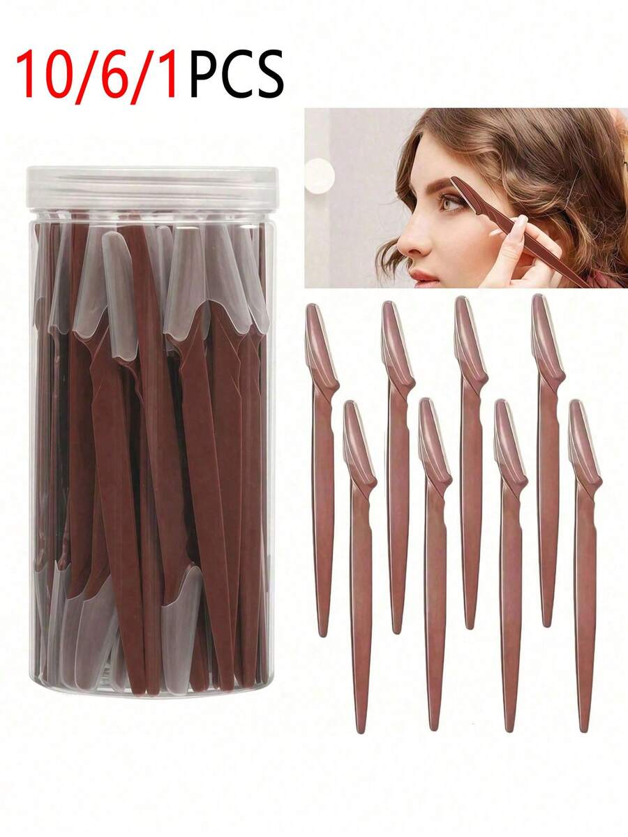 10/6/1pc Eyebrow Trimmer Set, Eyebrow Trimmer, Long Handle Trimmer, Eyebrow Groomer, Beauty Tools For Shaping And Trimming Eyebrows, Exfoliating And Callus Removal Tools, Razor, Precision Eyebrow Trimmer, Face And Neck Shaver Blades, Hair Removal - View 1
