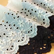 1/5碼 13.5cm寬鏤空刺繡蕾絲飾邊，花卉鏤空扇形蕾絲緞帶，復古波希米亞風布料飾邊，適用於縫製、裙擺、窗簾帷幔、DIY手工、娃娃衣服、婚禮裝飾、服飾配件 - 多色C - 查看 9