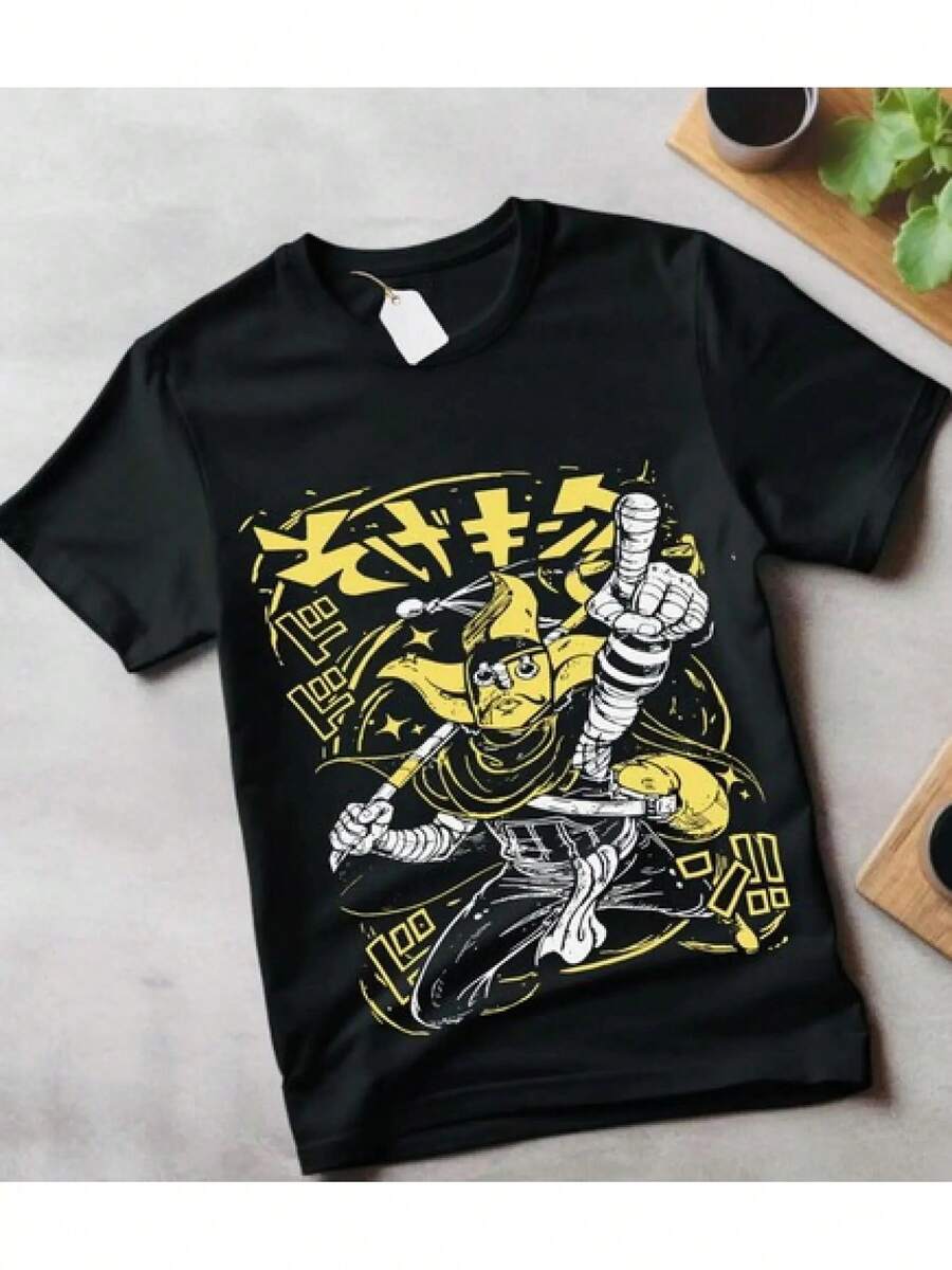 Camiseta Vintage Especial de Anime, Camisetas de Manga, Amor por el Anime, Unisex, Estilo Japonés, Ropa Casual,Moda Anime,Camiseta Gráfica,Estampado de Manga,Material Transpirable,Ajuste Cóm - Negro - Ver 1