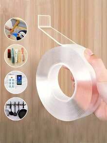 Nano Double Sided Tape Transparent Reusable Waterproof Tape Monster Tape Reusable Wall Sticker Strong Adhesive Tape For Car Bathroom Kitchen Home Party Balloon Decoration Accessories Heat Resistant Tape Back To School - A - View 7